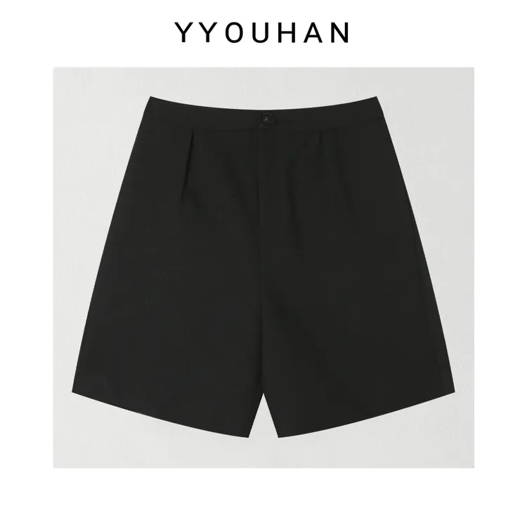 月月 小众设计极简风显瘦百搭短裤极简四分裤休闲裤 2512C9292