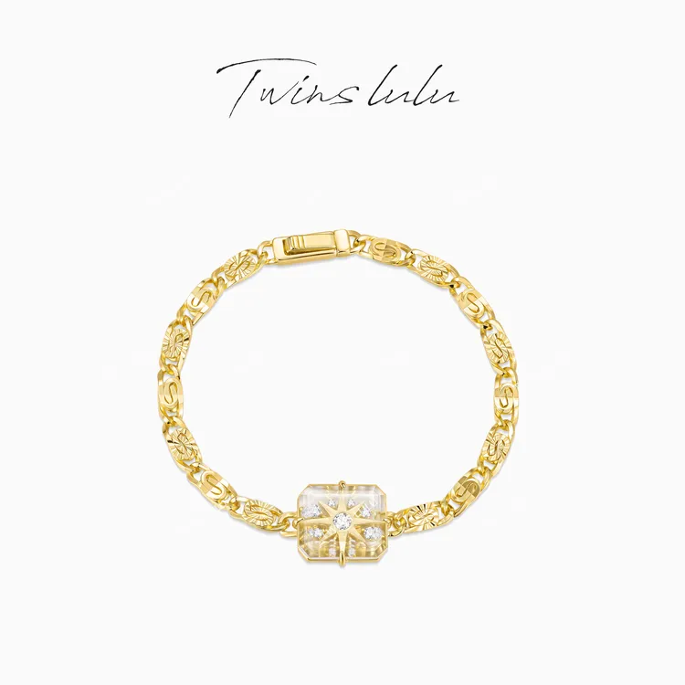 TWINS LULU【启明星】新年款 镀K金 INS小饰品几何手链TSS10534