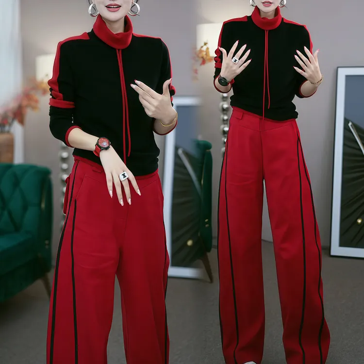 2025新款休闲时尚套装女秋冬时尚洋气减龄显瘦两件套日常通勤套装