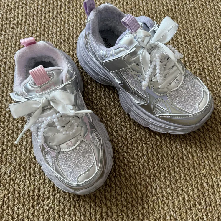 厚底加绒雪地靴棉鞋卡通风平跟冬季老爹鞋女平底