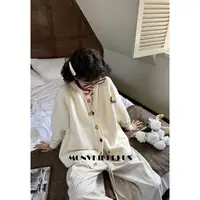 MoNvKiKiPlus2「心底海」大码微胖撞色勾织线加厚毛衣外套#B227
