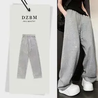 【DZBM】2025早秋新款重工烫钻松紧腰设计弯刀裤-K3802