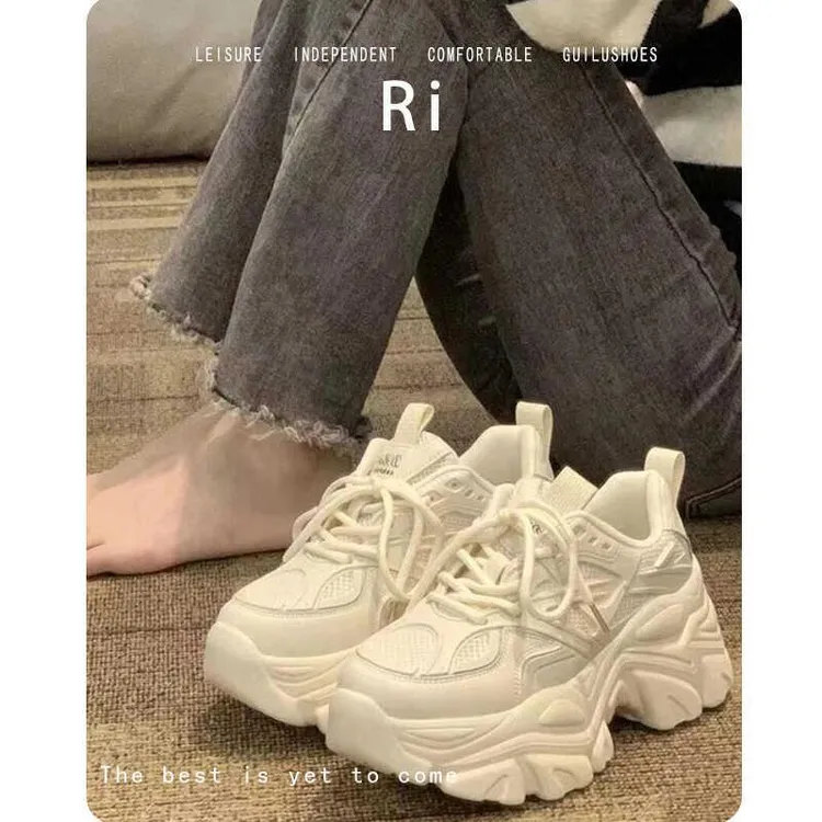 老爹鞋女早秋2025新款厚底鞋子爆款运动鞋透气增高小白鞋