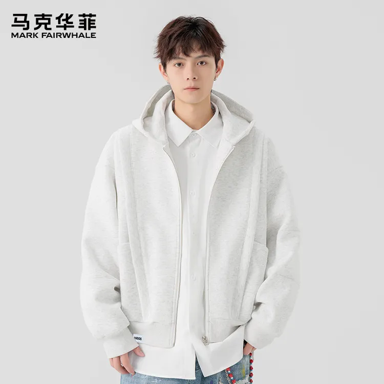 马克华菲潮牌重磅连帽卫衣男士2025秋季新款宽松百搭休闲上衣外套