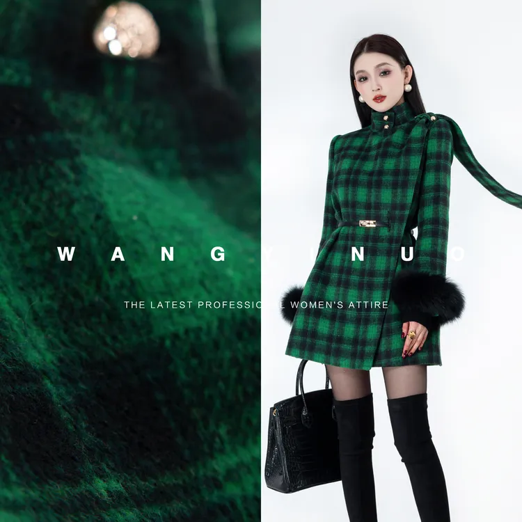 MD定制·依诺【西慕恋人】2025冬款设计时尚拼接保暖加棉呢子外套