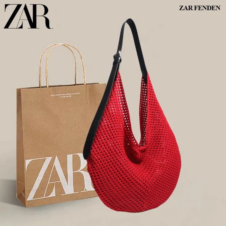 ZAR FENDEN拍照很出片~适合出游的包包韩系慵懒风编织单肩托特包