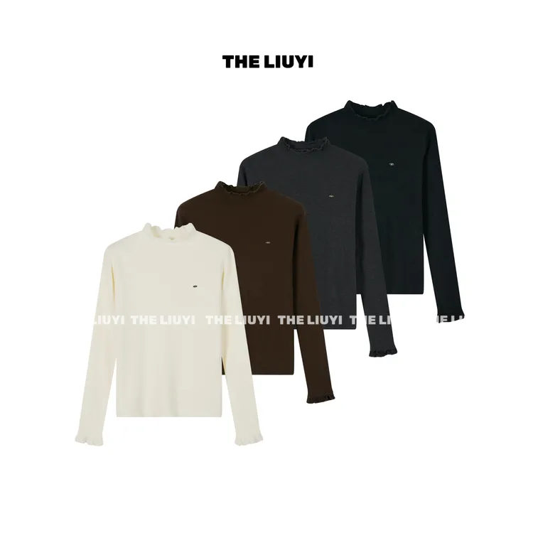 【LIUYI】冬季花边针织半高领毛衣打底512222