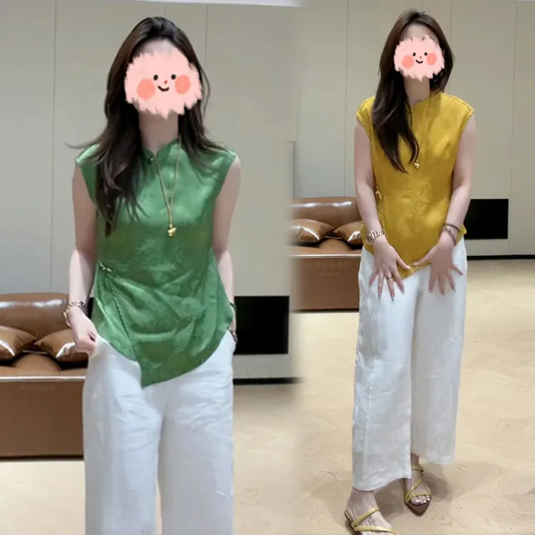 2025年潮流时尚夏季新款温柔风好看中式设计休闲气质百搭女士套装