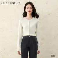 3839针织衫气质圆领女秋季新款复古高级感百搭短款开衫打底上衣