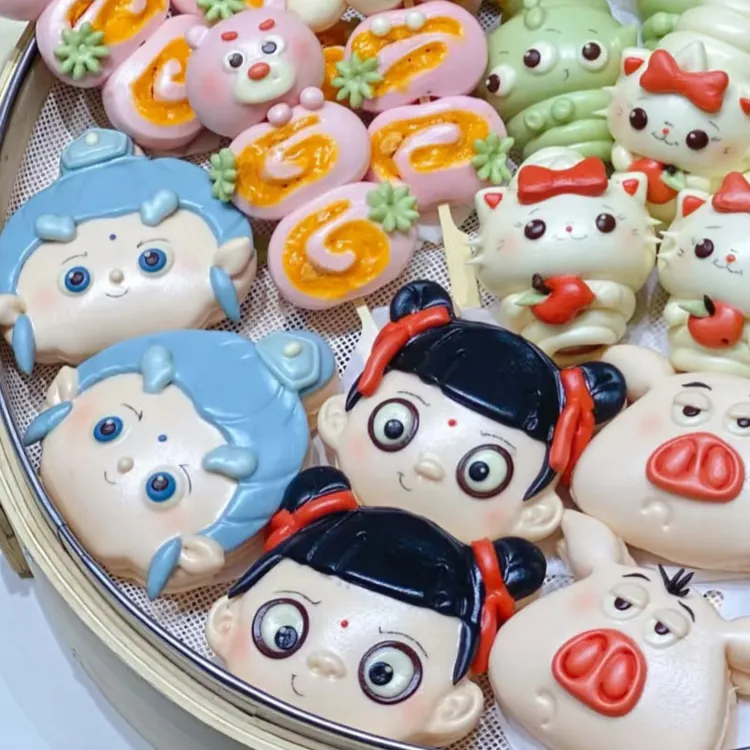 早餐速食半成品包子哪吒卡通包魔童儿童早饭营养闹海敖丙一口馍