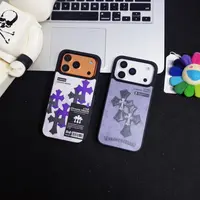多彩十字克罗心适用苹果17promax磨砂亚克力iphone15/16/17手机壳
