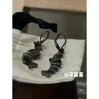 铜合金锆石耳饰  C1-070【枪色锆石鱼骨星球造型耳扣】