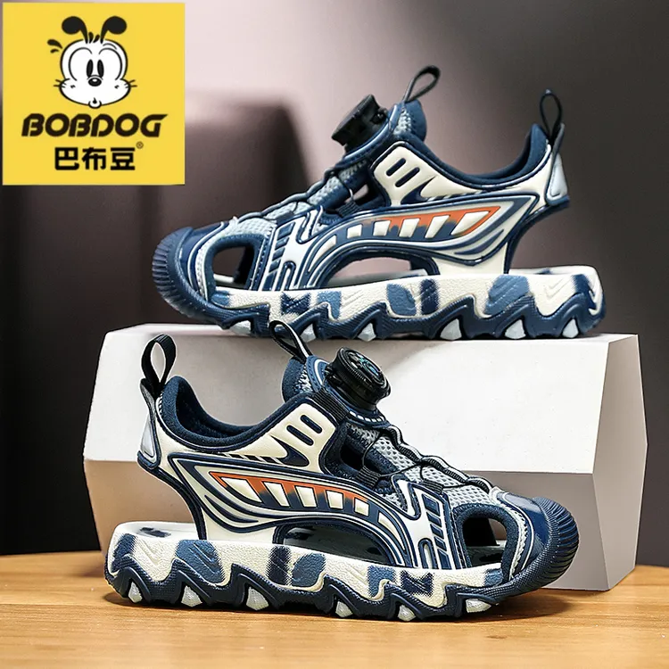 巴布豆男童凉鞋镂空包头夏季小学生青少年大童洋气儿童沙滩鞋728