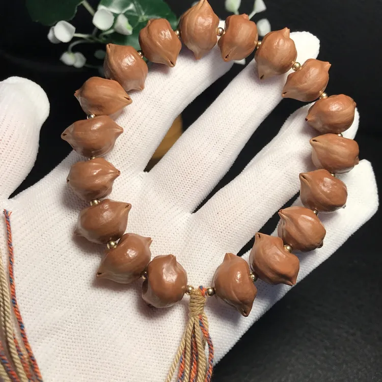 橄榄核原皮元宝核手串素核梅林铁核素串手持男女文玩手把件