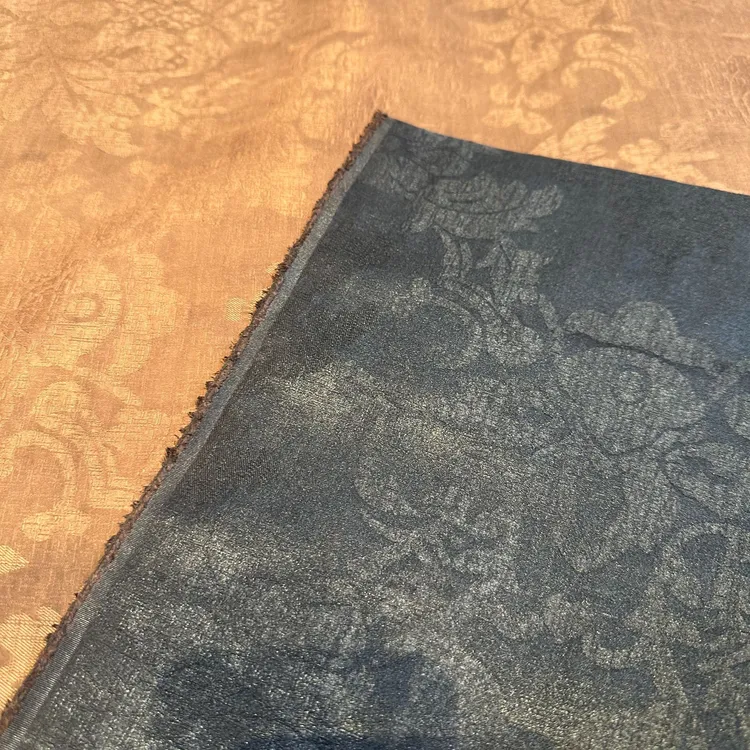 【莨丝智友】东风缎 提花 古法香云纱（无砂洗）0.5米