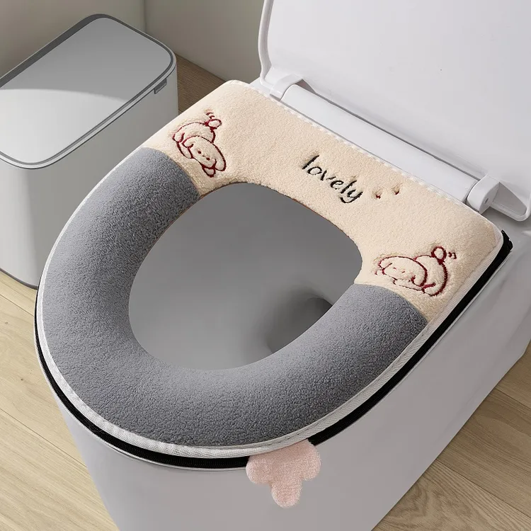 家用马桶坐垫冬季马桶垫座圈厕所垫子厚防水拉链款坐便套四季通用