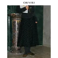 【格影流光】CHUNXILI/春熙里 复古气质格子半身裙D04B54085