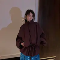 AMALIA SANDRA 立裁抽褶立领廓形夹克