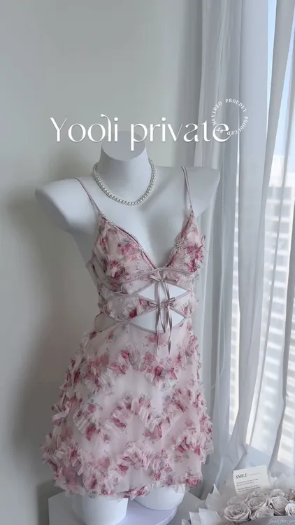 “美神降临”法式纯欲风蕾丝夏季薄款浮雕花性感镂空网纱吊带睡裙