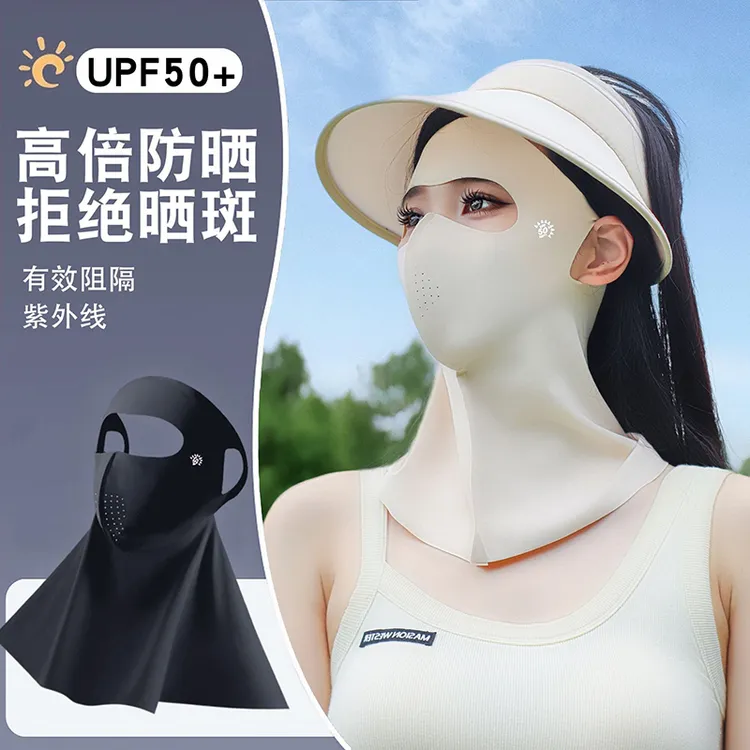 防晒面罩女款夏季骑行薄款大小脸面纱透气遮阳舒适口罩防紫外线