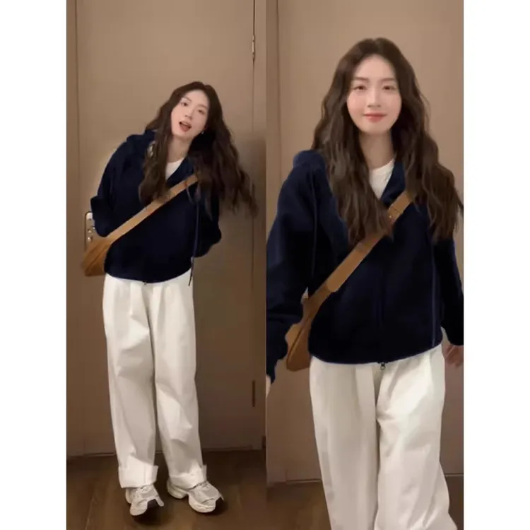 短款卫衣外套女连帽上衣春秋款2025新款爆款初秋季运动休闲开衫