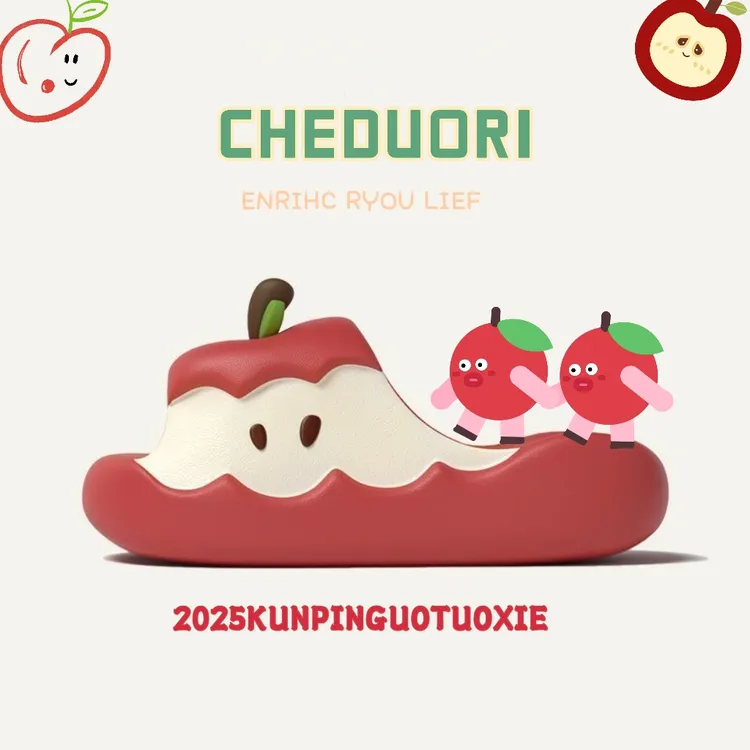 CHEDORI多巴胺苹果拖鞋女ins高颜值夏季厚底防滑洗澡鸳鸯色情侣男