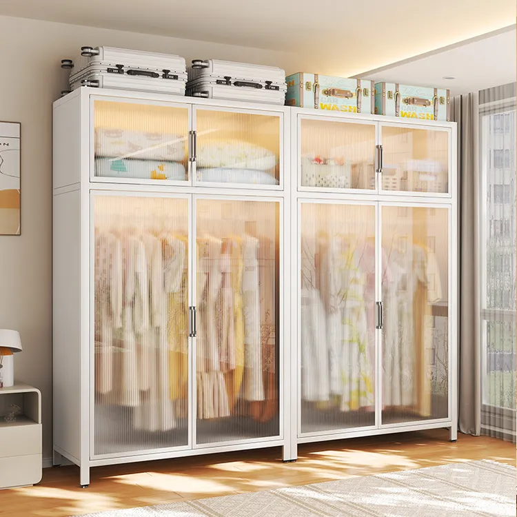 钢制男士衣柜简易多层衣柜现代爆款家用卧室出租房衣橱柜货架衣柜