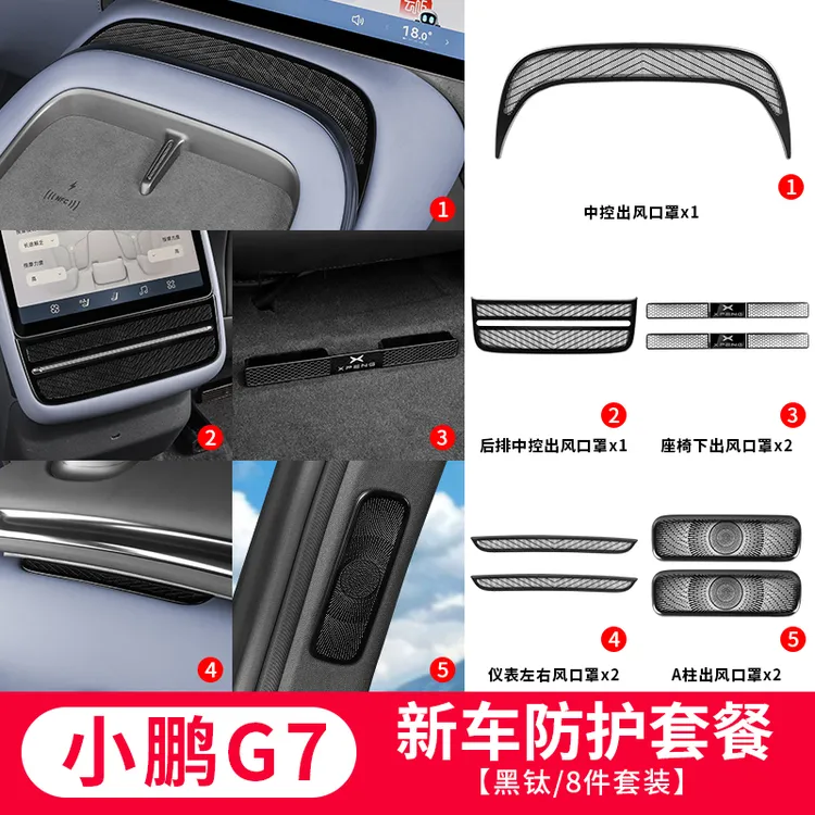 小鹏G7出风口喇叭保护罩仪表台中控防尘空调口保护盖内饰配件用品
