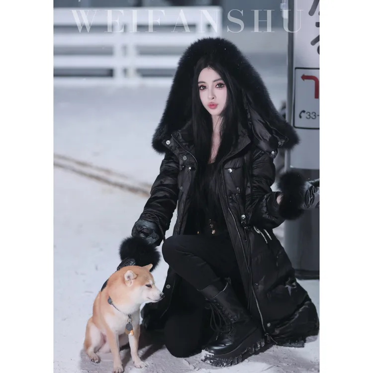 WEIFANSHU/魏凡舒【冬日对白】秋冬新款高级感连帽90白鹅绒保暖外套