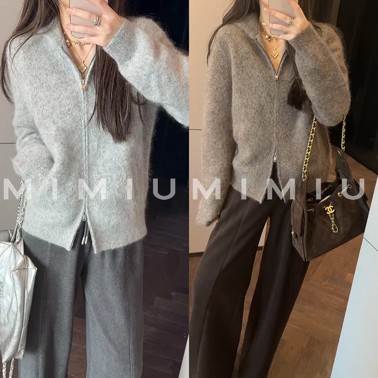 【mimius】P 御寒王者羊驼羊毛混纺双头拉链针织衫 WG10061
