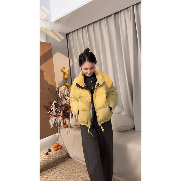 8812-短款拉链常规款肯豆风厚款羽绒服