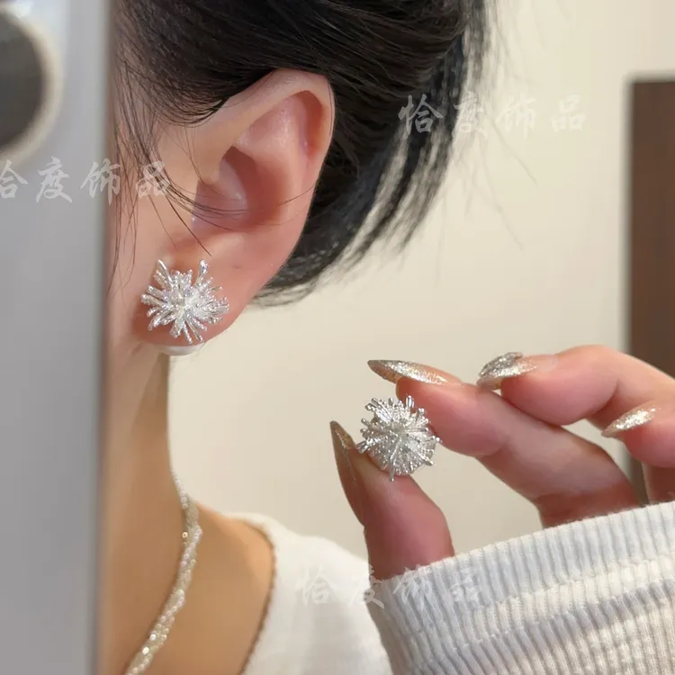 恰度｜氛围感立体烟花珠珠耳钉显瘦商品图