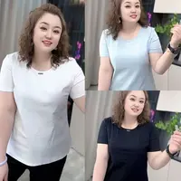 3397（丹姐家）夏新款韩版修身圆领显瘦纯色小衫小打底T恤百搭休闲