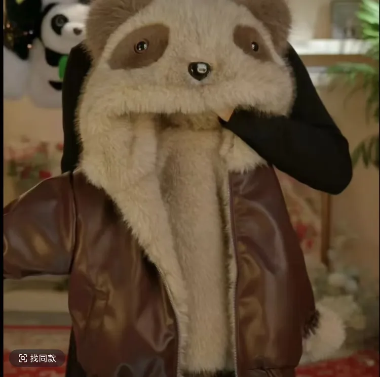 【小浣熊】兄妹款双面穿2025新款冬款女童洋气加厚兔毛皮衣外套