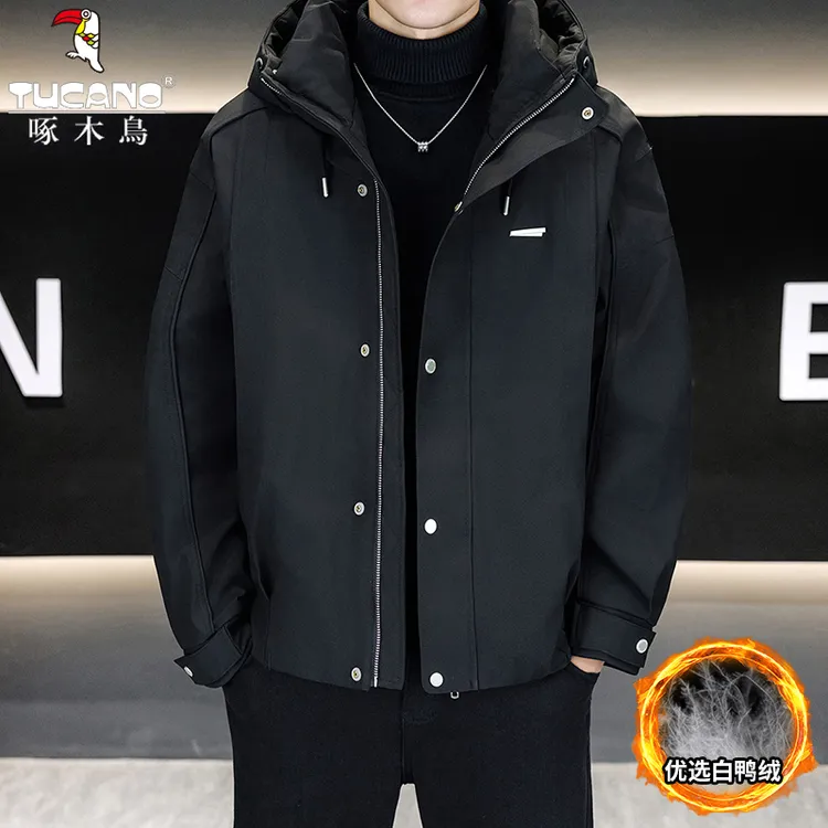 TUCANO/啄木鳥冬季时尚连帽工装夹克羽绒服短款保暖男外套高级感