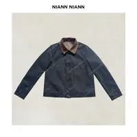  NiannNiann 新品女装复古做旧水洗47片拼色加厚工装外套16129
