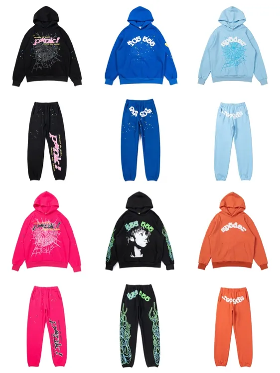 【7号链接】Sp5der蜘蛛短袖卫裤帽衫套装YoungThug街头小众美式