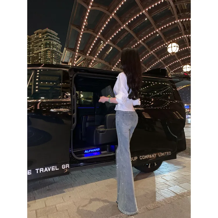 【雅乔定制】亮闪烫钻牛仔裤女高腰显瘦复古喇叭裤DYZY-25077707