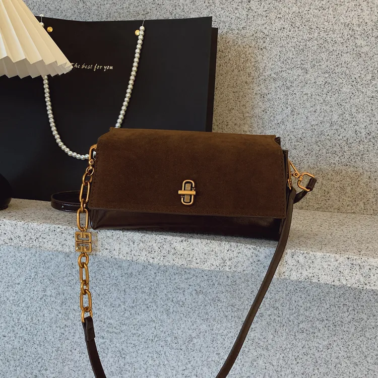 多格层斜挎包高级感复古腋下包时尚百搭软皮女包港风2025新款秋冬