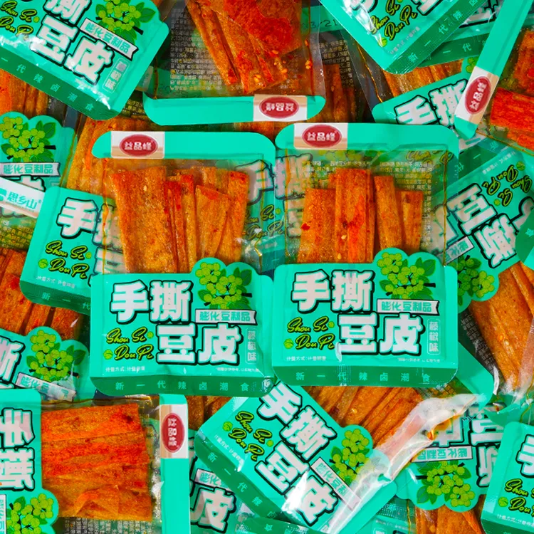 藤椒口味豆皮湖南风味老式豆皮辣片辣条儿时零食休闲追剧小吃