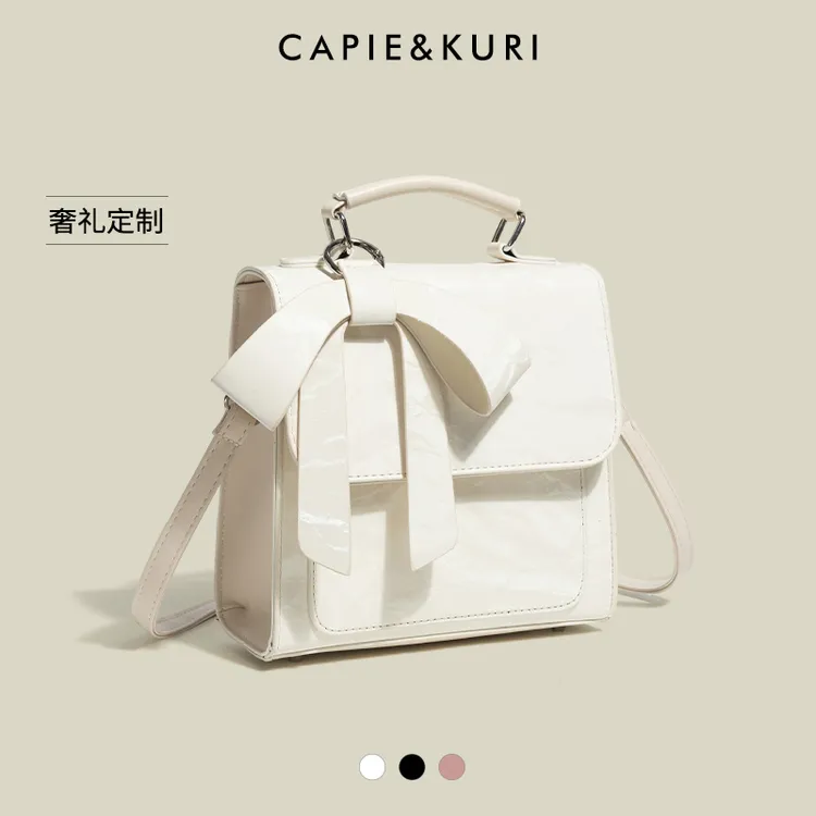 CASPER&KEANU小众设计双肩包2025新款甜美蝴蝶结背包通勤手提书包