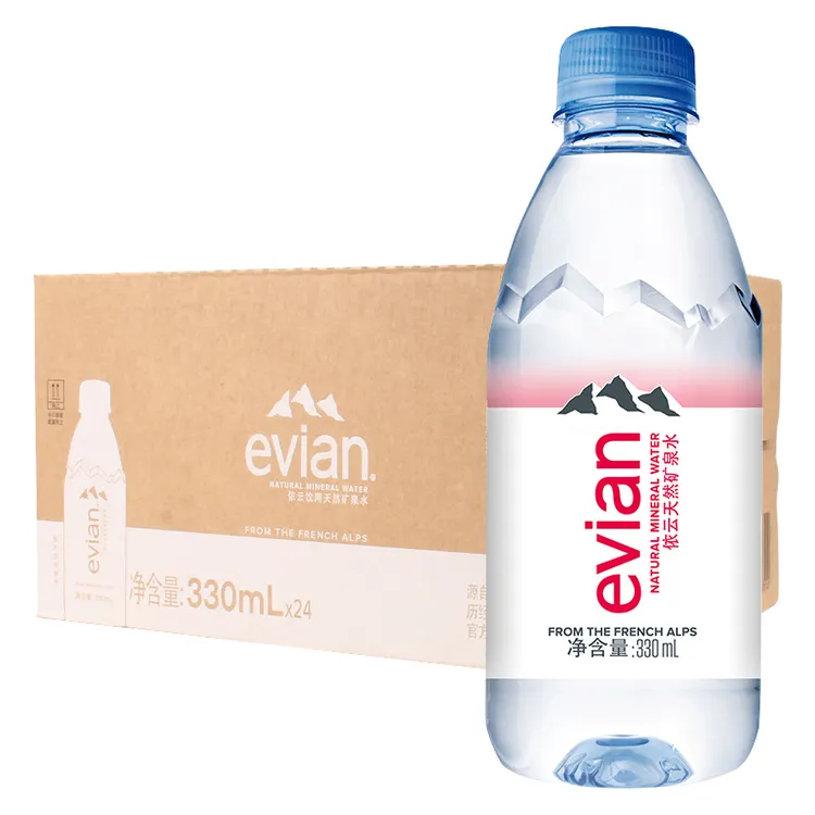 【特价】法国依云evian中文版依云天然矿泉水330ml中文版矿泉水