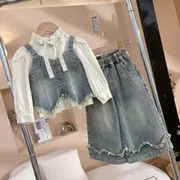女童春秋套装2025新款儿童装时髦洋气秋装女宝宝牛仔套装9