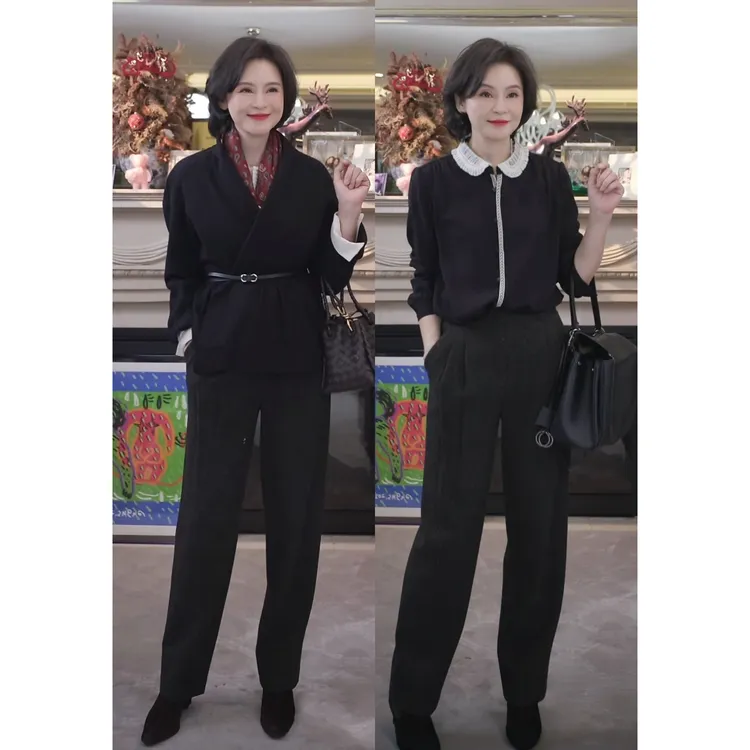 我是摩羯 幸运彩点纱 100羊毛彩点岗花呢高克重小脚萝卜裤