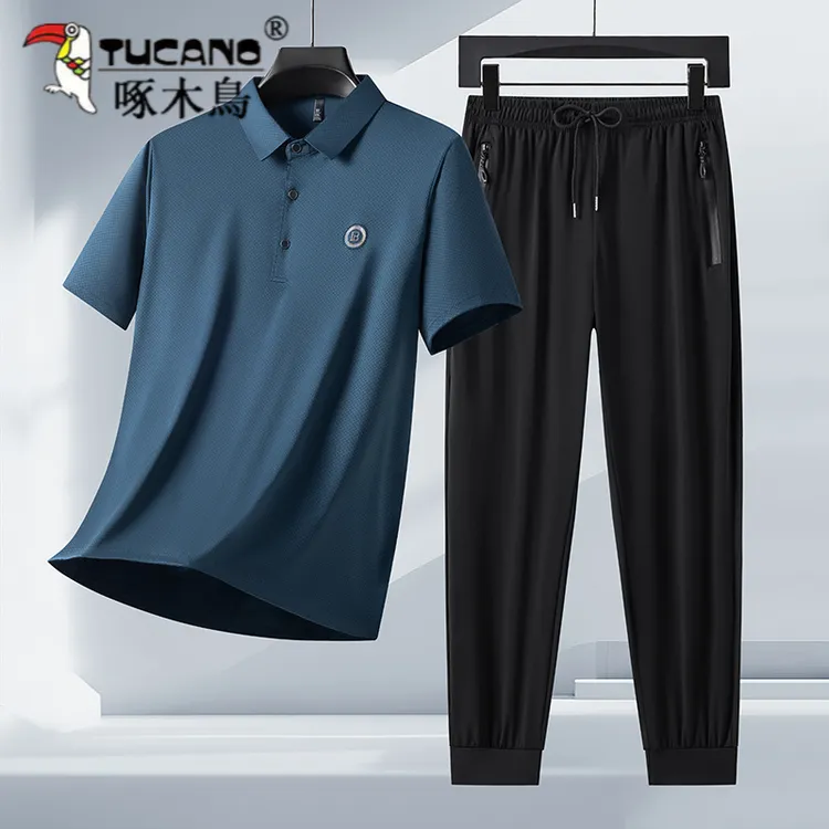 TUCANO/啄木鳥冰丝短裤套装2025年夏季新款宽松五分运动裤子一套