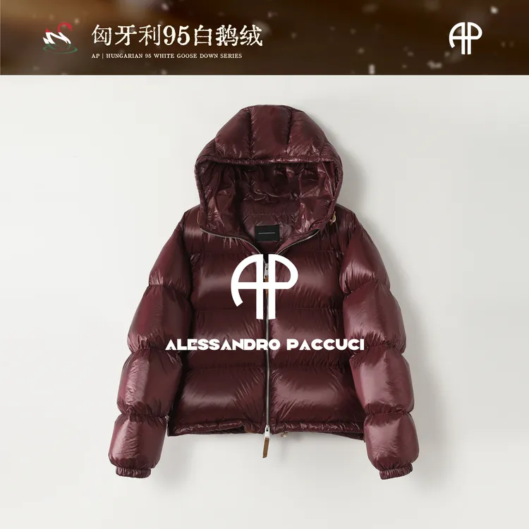 AP洛哥44033RR【黑标系列】匈牙利进口鹅绒连帽保暖面包羽绒服/女装