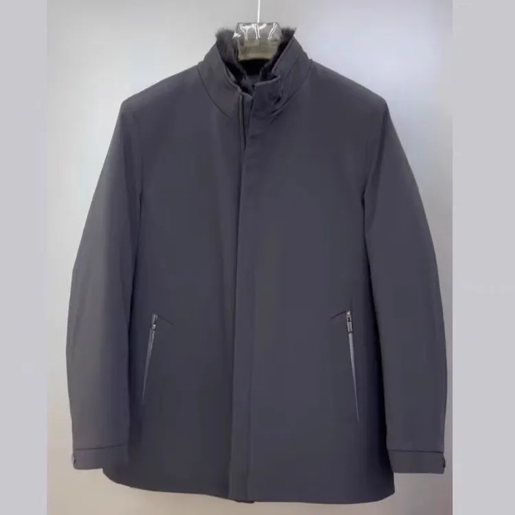 2024韩版百搭轻奢宽松版毛领加绒外套 男