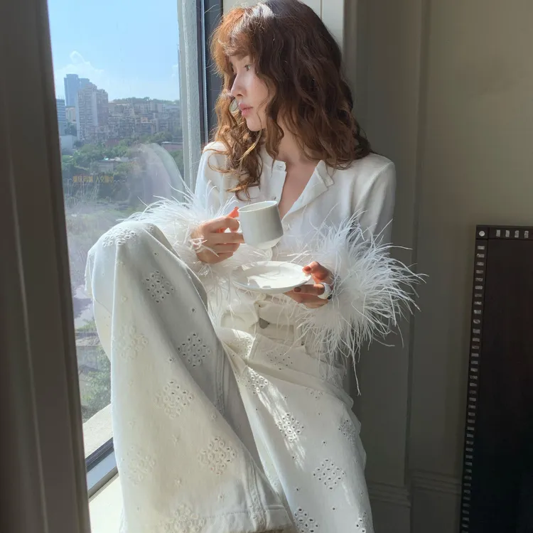 2025秋季短款辣妹针织衫女洋气设计感百搭开衫小众休闲裤两件套