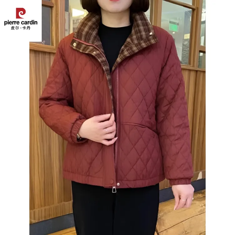 皮尔卡丹中老年妈妈冬装袄洋气短款加绒加厚服2025新款小衣