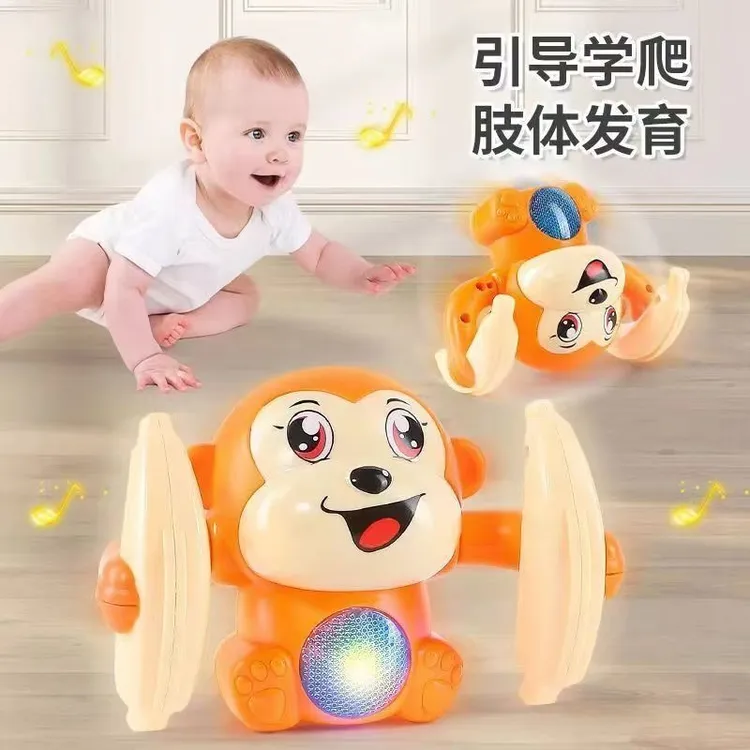 电动翻滚小孩儿童0-1岁灯光动早教益智婴儿宝宝儿童玩具翻滚猴